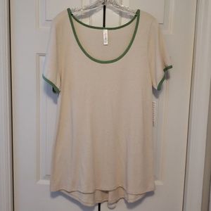 Cream with green trim classic t
